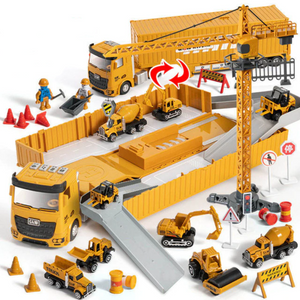 Bulldozer Crane Construction Truck Set Car Toys