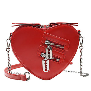 Heart Blade Zipper Chain Shoulder Bags ( 5 Colors ) Best Gift Shoppers