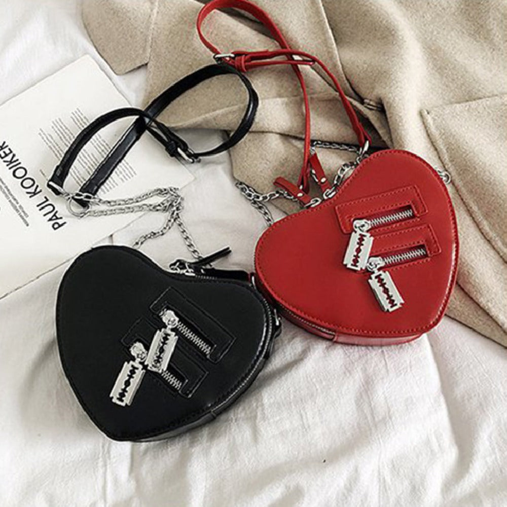 Heart Blade Zipper Chain Shoulder Bags ( 5 Colors ) Best Gift Shoppers