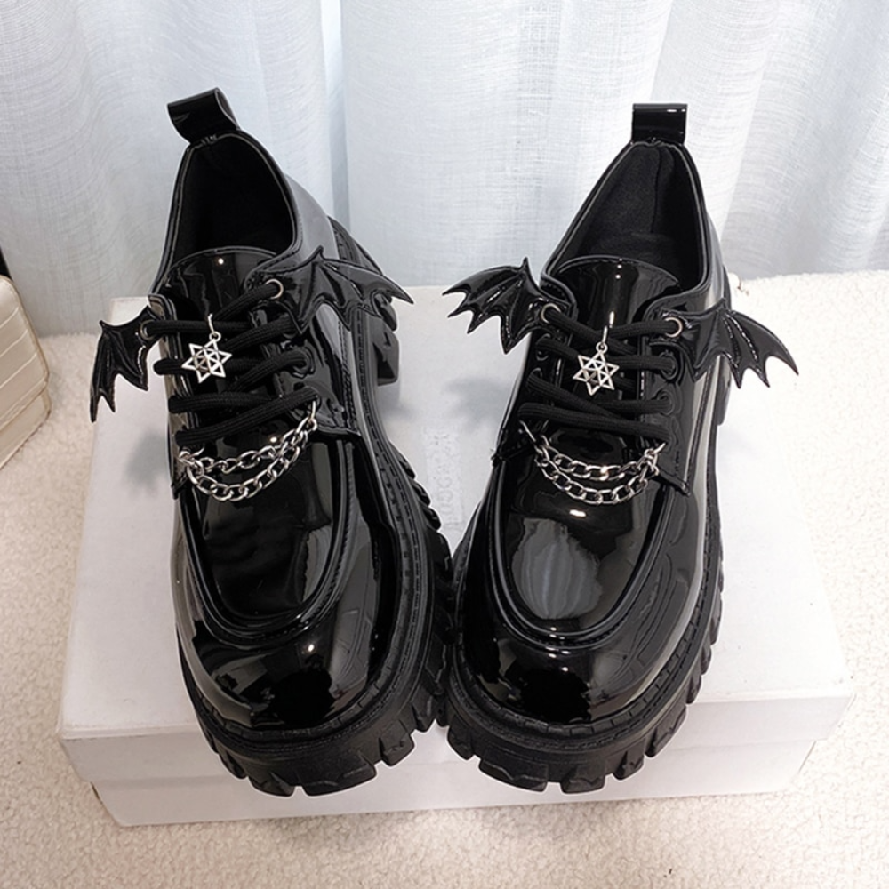 Bat Chunky High Heel Lolita Shoes (2 Style)