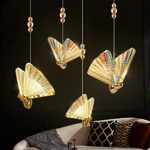 Butterfly Pendant Hanging Light Lamp Chandelier (3 Colors) 4 Options