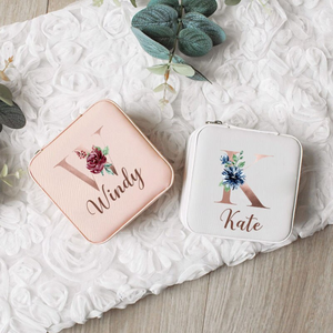 Custom Name Travel Jewelry Box (2 Colors) A-Z