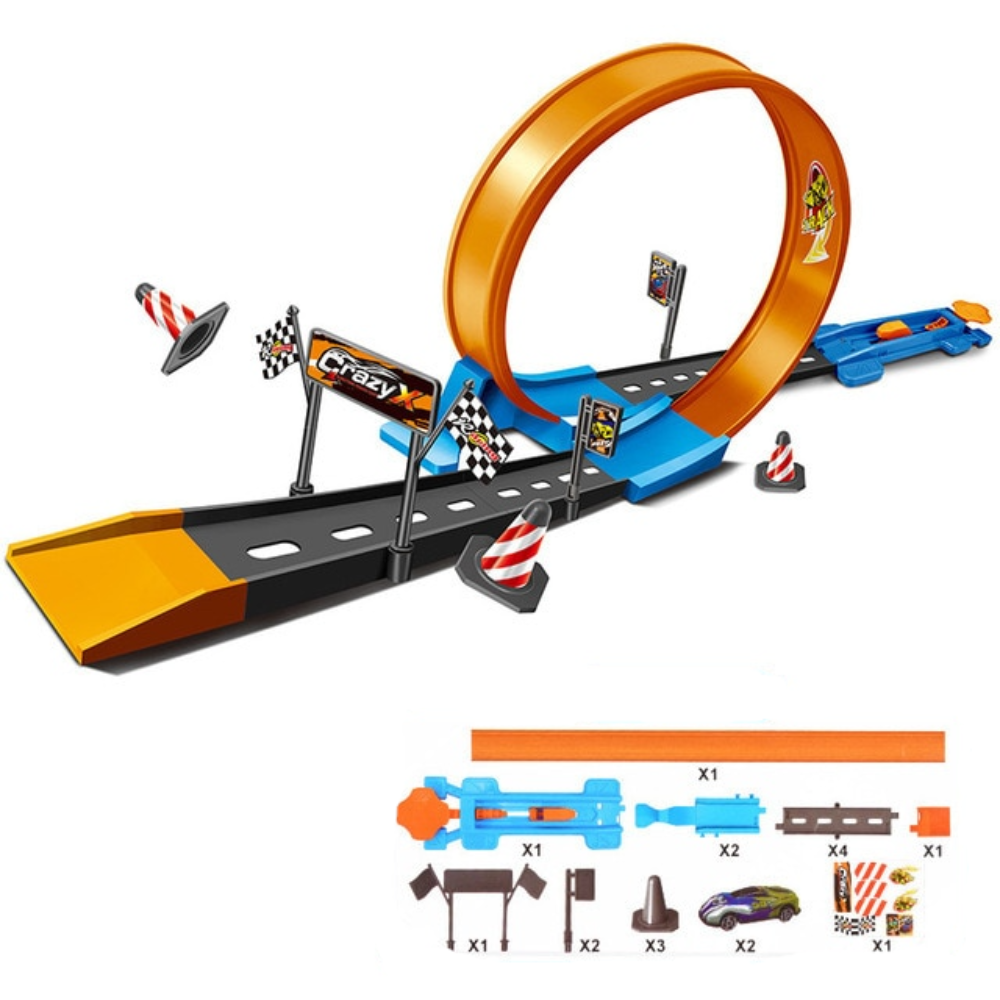 Stunt Racing Track Car Loop Set Toys (2 Colors) 18PCS-40PC