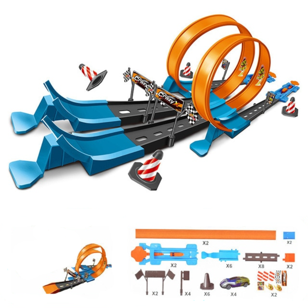 Stunt Racing Track Car Loop Set Toys (2 Colors) 18PCS-40PC