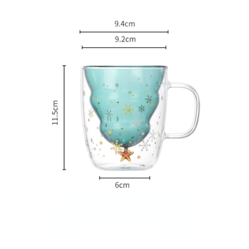 Christmas Cup Snowflake Drinking Glass 300ML