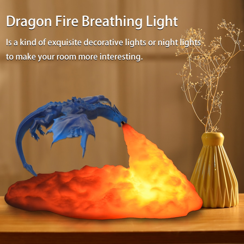 3D Dragon Table Lamp (5 Colors) Rechargeable