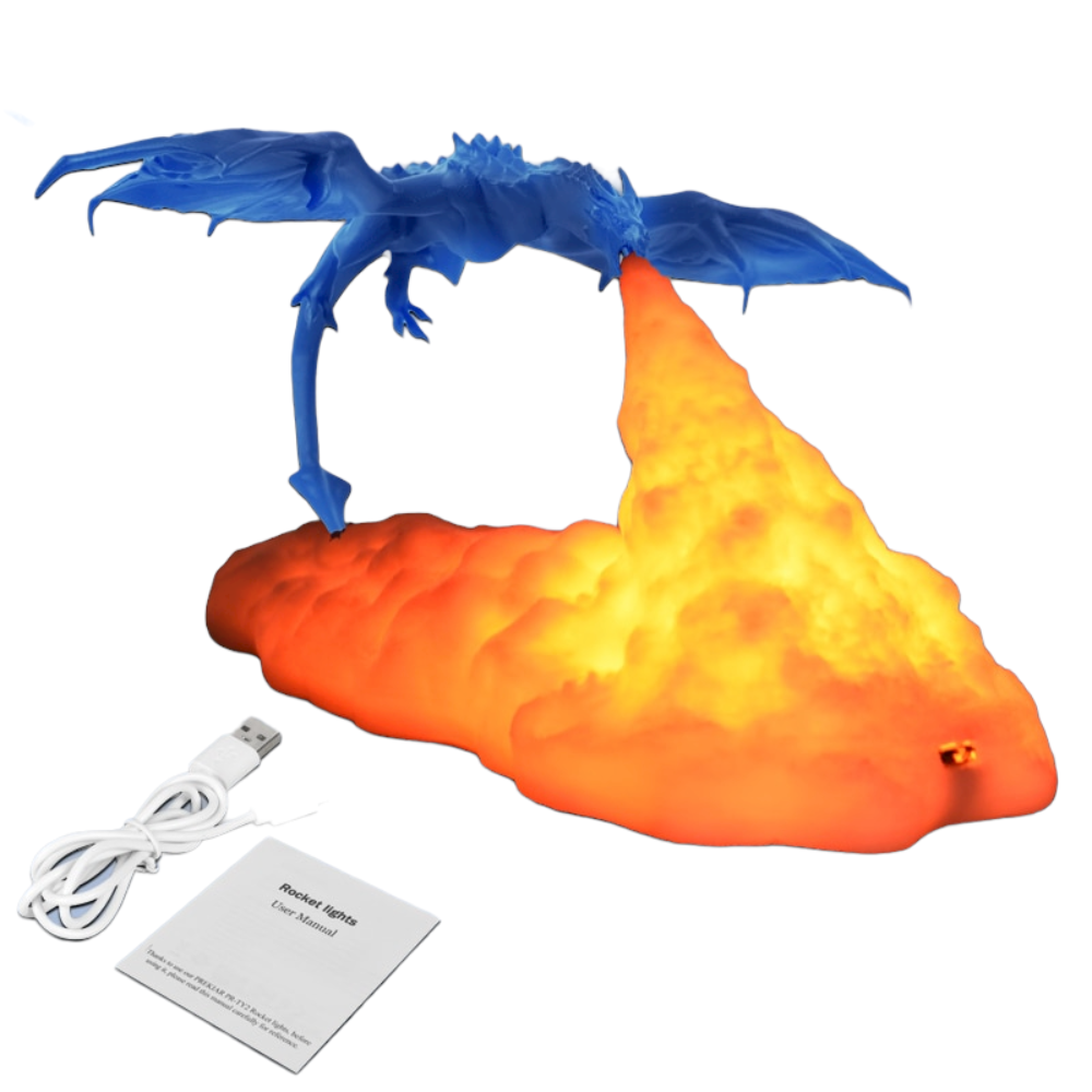 3D Dragon Table Lamp (5 Colors) Rechargeable