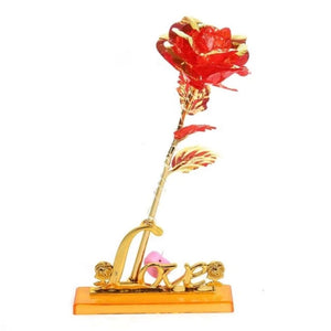 Upgraded Multicolor 24k "Galaxy" Gold Rose "Love You For Life" Love Light Up With Display Stand