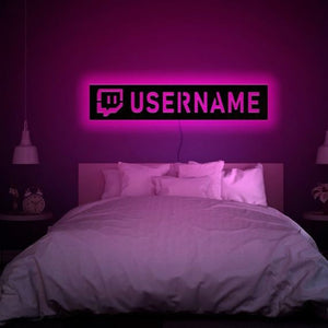 Personalized Gamer Tag Custom Twitch Wall Lamp (12 Styles) with Remote Contro
