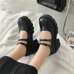 Chunky High Heel Adams Shoes (5 Style) Black & White