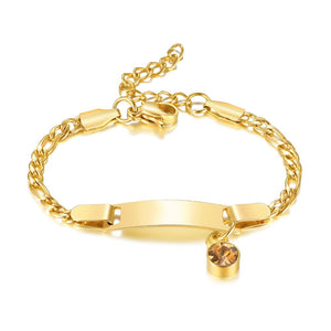 18K Gold Personalized Birthstone Baby Custom Name Bracelet (12 Style)