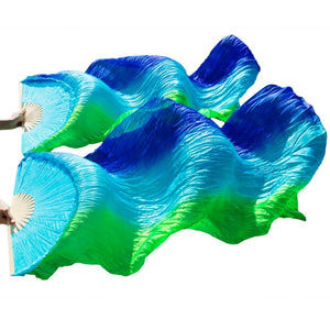 Belly Dance Veils Folding Silk Fan (17 Colors) 6 Sizes