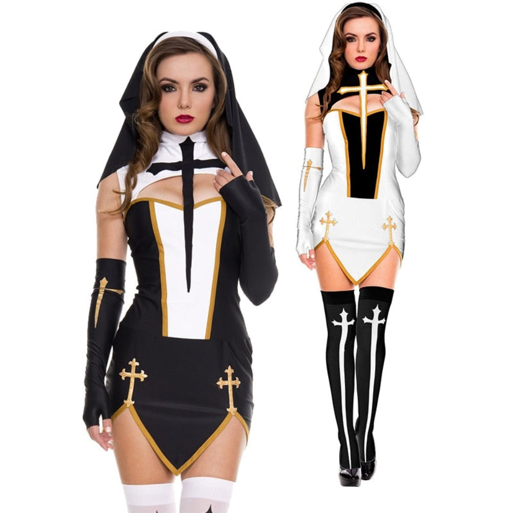 Nun Convent Dress Costume Set (2 Colors) S-3XL