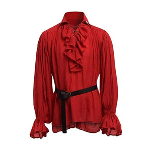 Medieval Lace Up Renaissance Long Sleeve Pirate Shirt (4 Colors) S-2XL