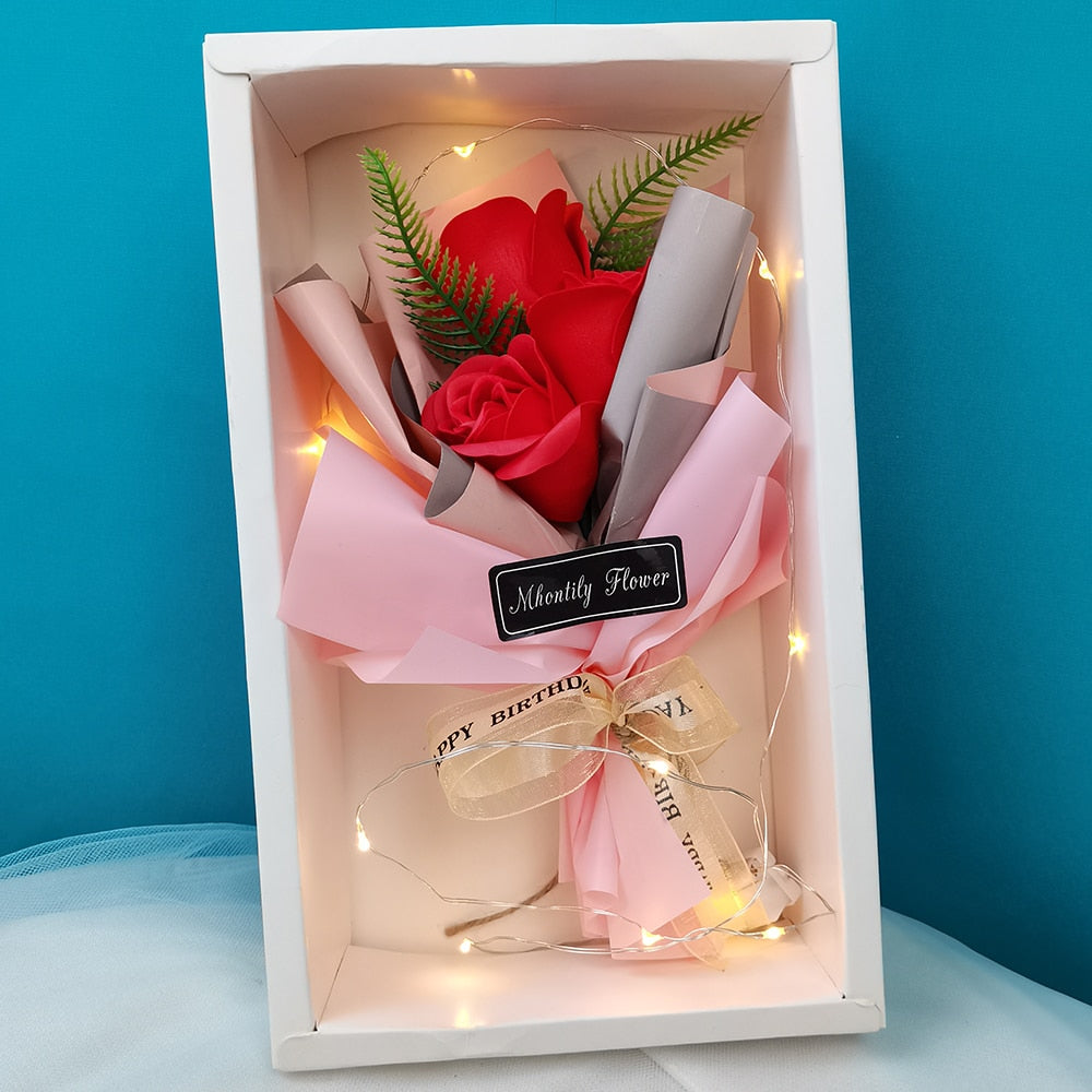 LED Rose Flower Soap (4 Colors) with Box 