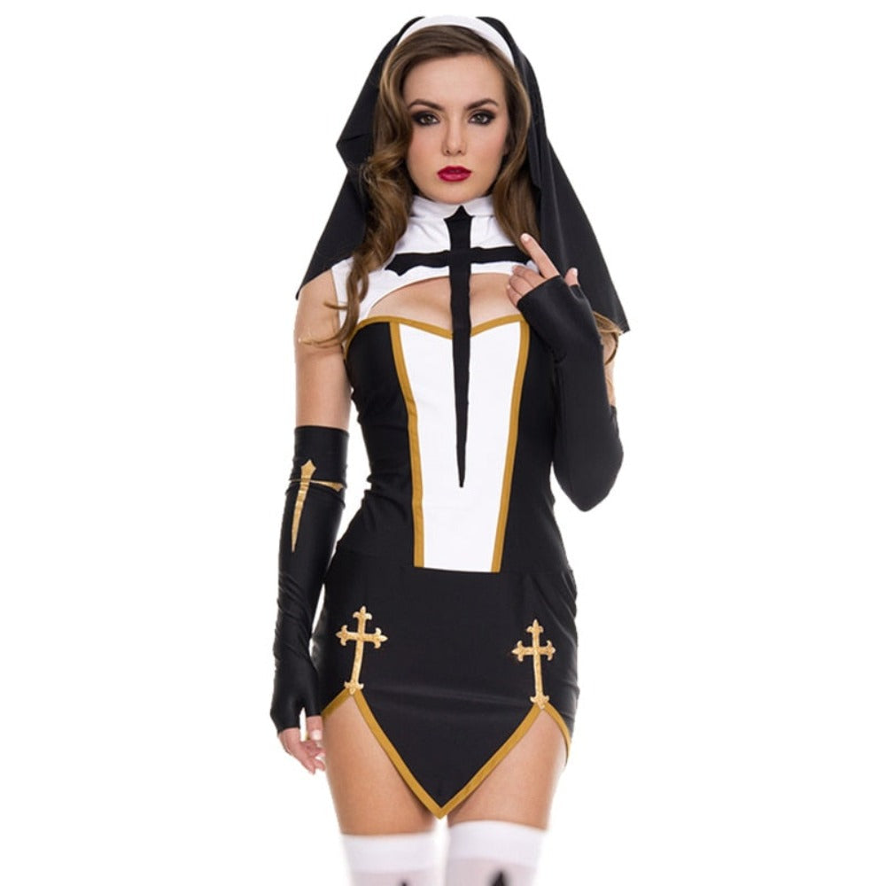 Nun Convent Dress Costume Set (2 Colors) S-3XL