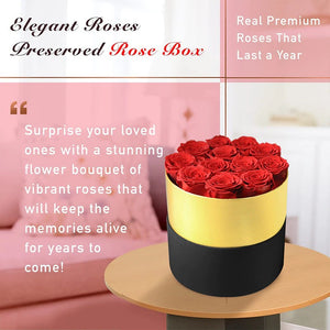 Luxurious Immortal Enchanted Preserved Rose In Round Gift Box (4 Sizes) 7 Colors