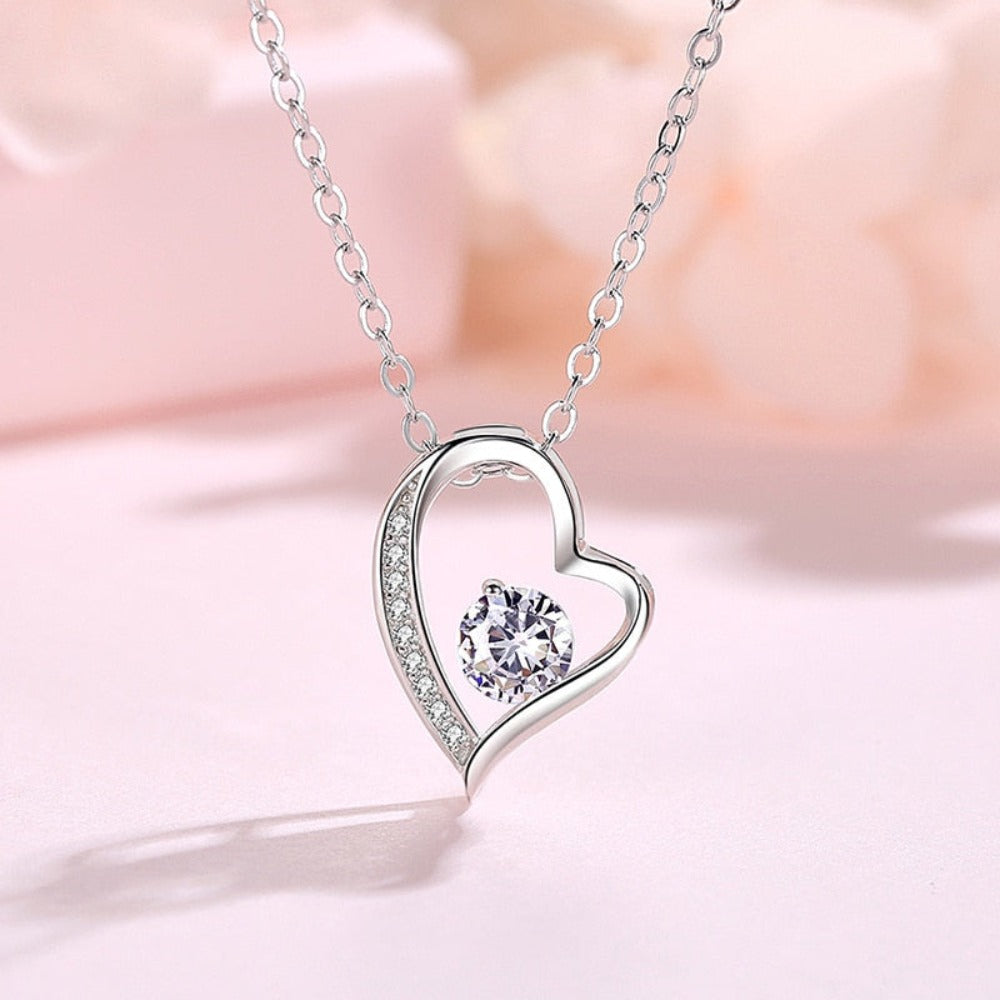 Heart Pendant "To My Beautiful Girlfriend" Necklace