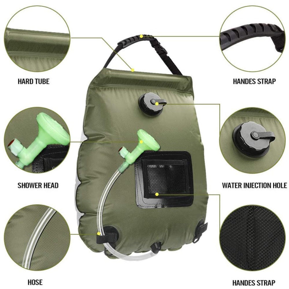 Solar Camping Shower Water Bag (6 Colors) 20L