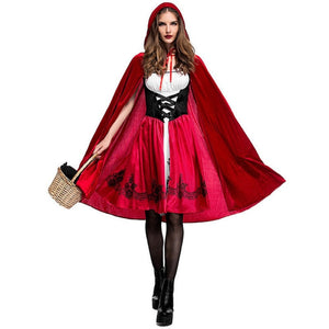 Little Red Riding Hood Adult Dress Costume Set (2 Styles) S-6XL