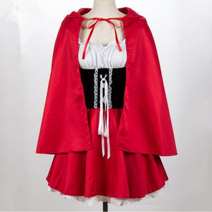 Little Red Riding Hood Adult Dress Costume Set (2 Styles) S-6XL