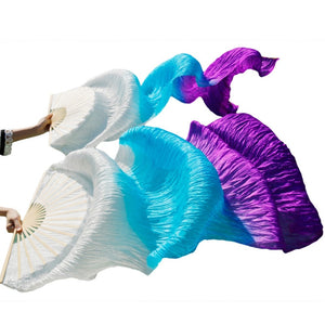Belly Dance Veils Folding Silk Fan (17 Colors) 6 Sizes