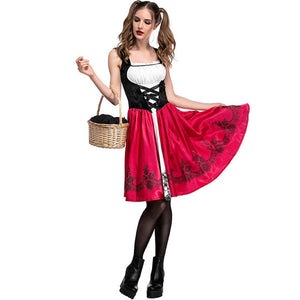 Little Red Riding Hood Adult Dress Costume Set (2 Styles) S-6XL