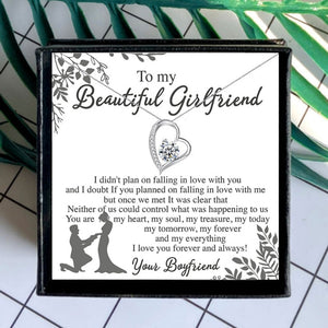 Heart Pendant "To My Beautiful Girlfriend" Necklace