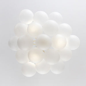 Nordic Frosted Glass Ball Hanging Lamp Chandelier (2 Colors) 3 Style