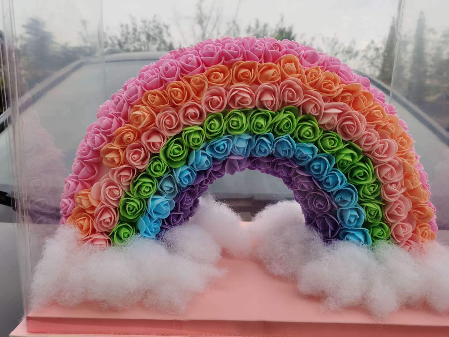 Limited Edition 2021 Rainbow Rose Display 40cm