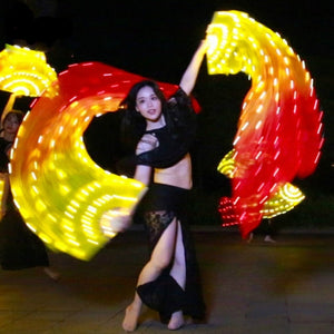 Light up silk fans