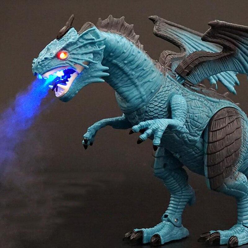 Electronic LED Walking Dragon Dinosaur Toy (Red or Blue) Fire & Ice