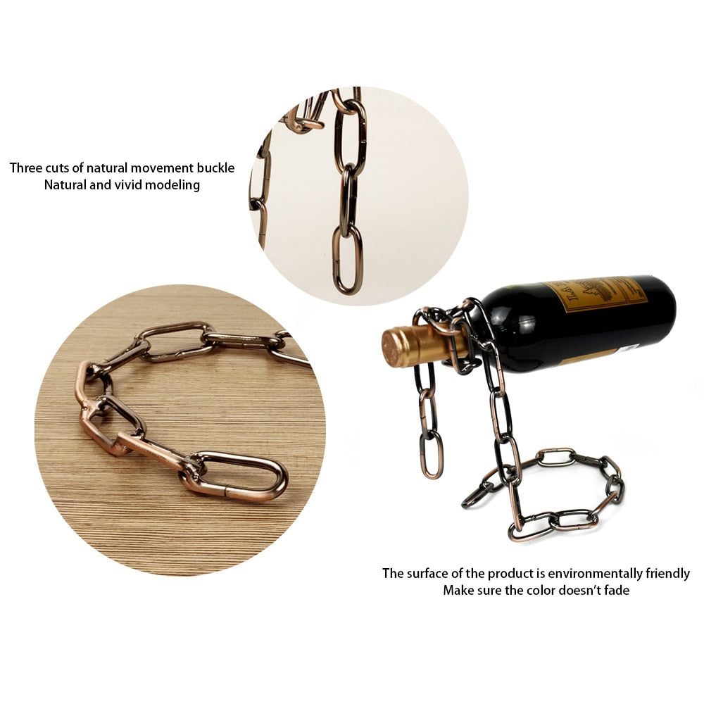 Chain Hanging Wine Bottle Holder (3 Colors)