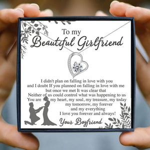 Heart Pendant "To My Beautiful Girlfriend" Necklace