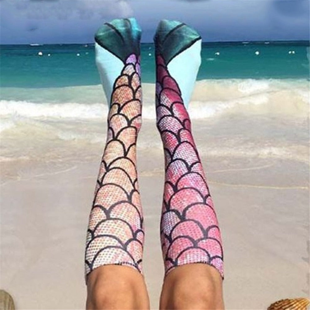 Kawaii 3D Printed Mermaid Animal Socks (7 Styles)