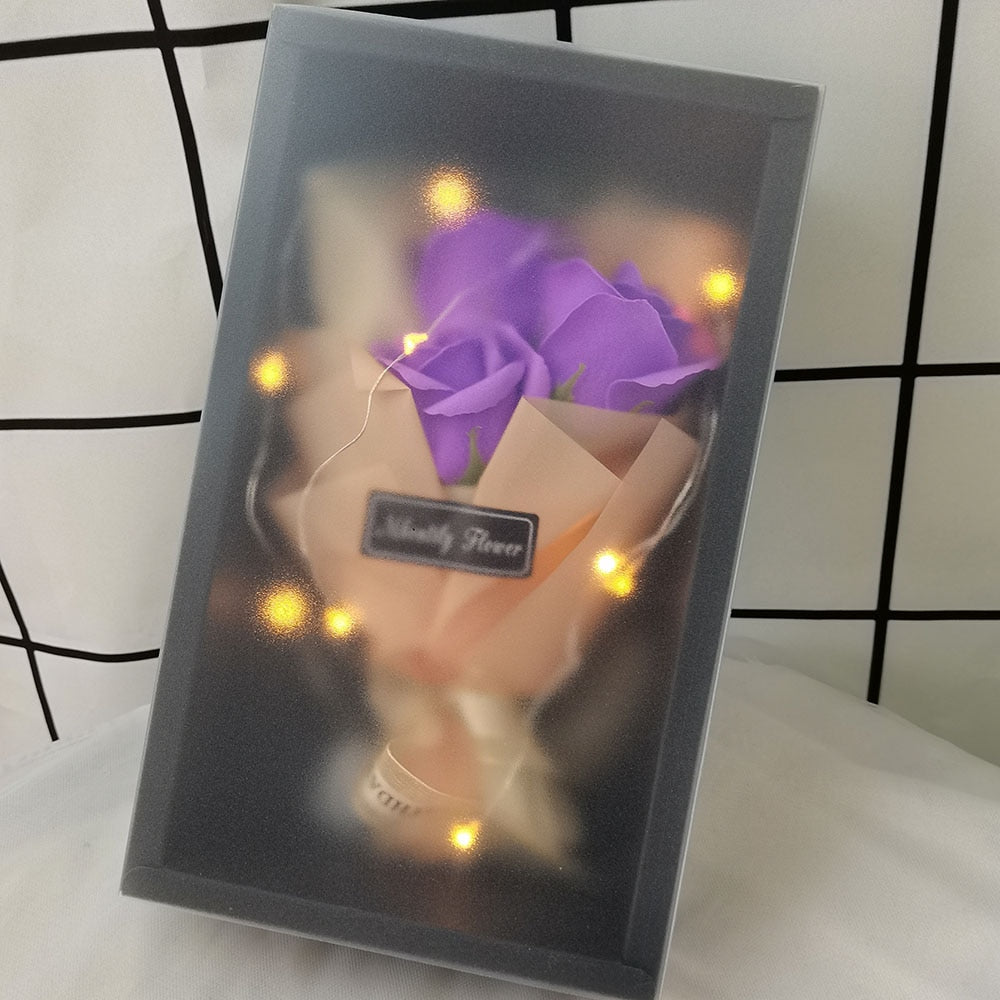 LED Rose Flower Soap (4 Colors) with Box 