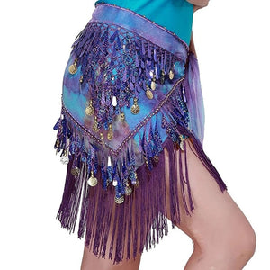 Belly Dance Hip Scarf Tassel Wrap Belt Skirts (9 Colors)