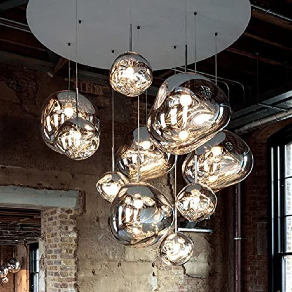 Nordic Glass Bubble Hanging Lamps Chandelier (9 Colors) 15CM-50CM