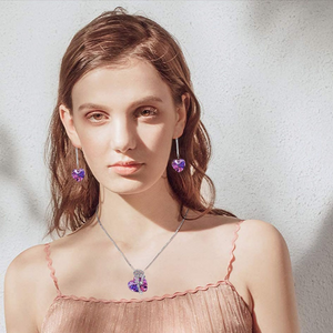Swarovski® Crystal Rose Heart Pendant Earring Necklace (3 Options)