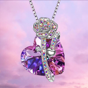 Swarovski® Crystal Rose Heart Pendant Earring Necklace (3 Options)