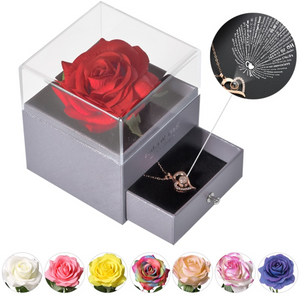 "I love You" Projection Heart Necklace Eternal Rose Jewelry Box (30 Style) 