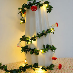 LED Green Leaf flower String Vine Fairy Lights