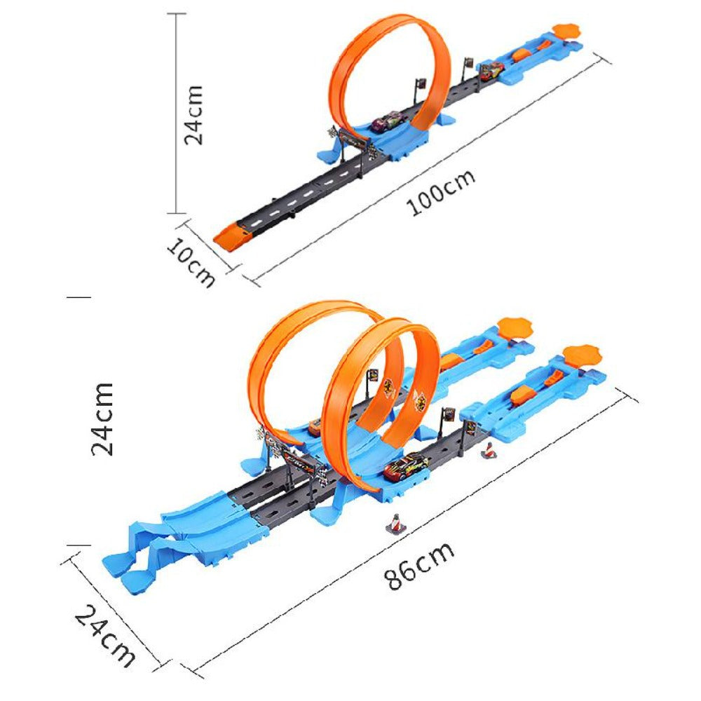 Stunt Racing Track Car Loop Set Toys (2 Colors) 18PCS-40PCS