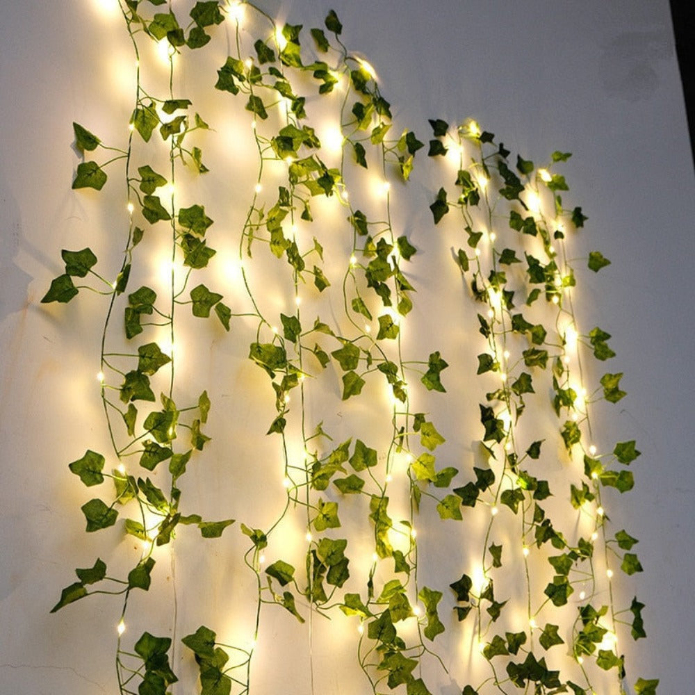 LED Green Leafs String Vine Fairy Lights