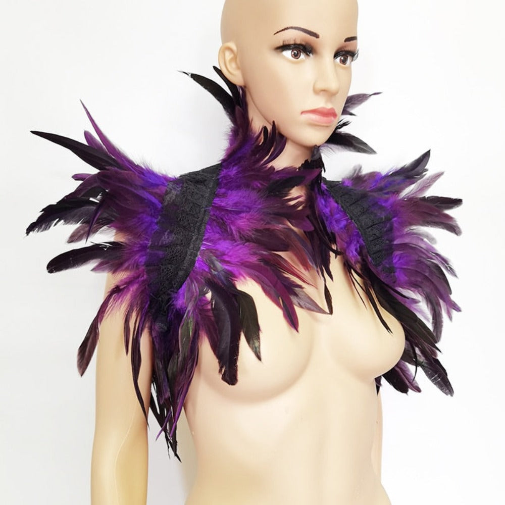 Gothic Collar Feather Shawl Shoulder Wraps Cape (18 Options) One Size Fits Most