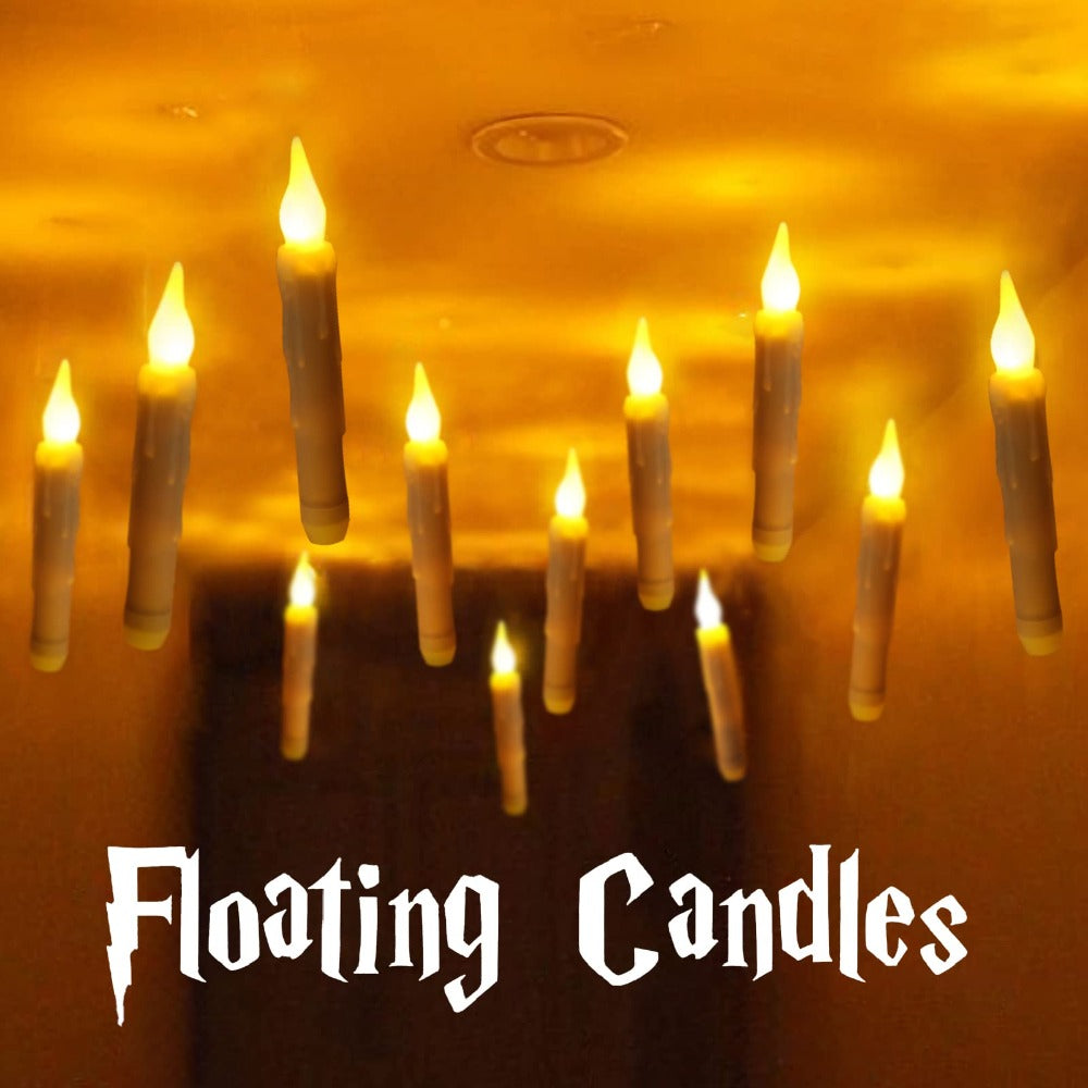 Floating LED Candle Lamp Halloween Décor (3 Sets) with Remote Control