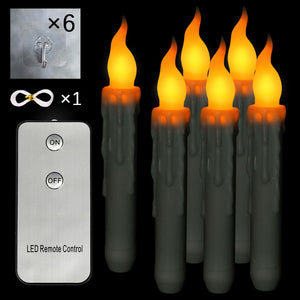 Floating LED Candle Lamp Halloween Décor (3 Sets) with Remote Control