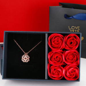 Clover Necklace Eternal Rose Gift Box (3 Style) with Gift Bag