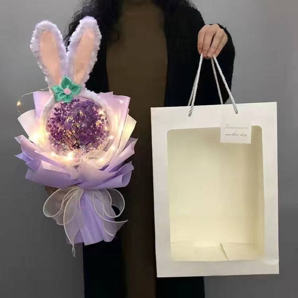 Acrylic Bubble Flowers Cat Bunny Ear Shape Bouquet
