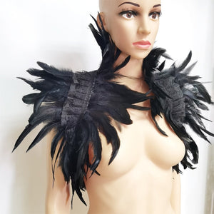 Gothic Collar Feather Shawl Shoulder Wraps Cape (18 Options) One Size Fits Most